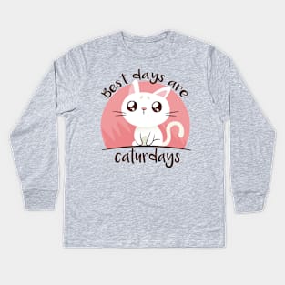 Best days are Caturdays Kids Long Sleeve T-Shirt